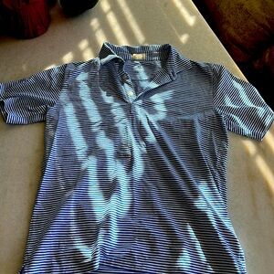 Johnnie-o striped blue polo
